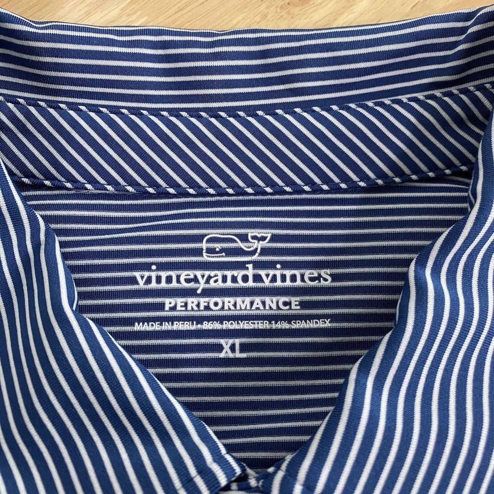 Vineyard‎ Vines Shirt Men's Extra Large XL Polo Blue Short Sleeve Performance - Picture 10 of 13
